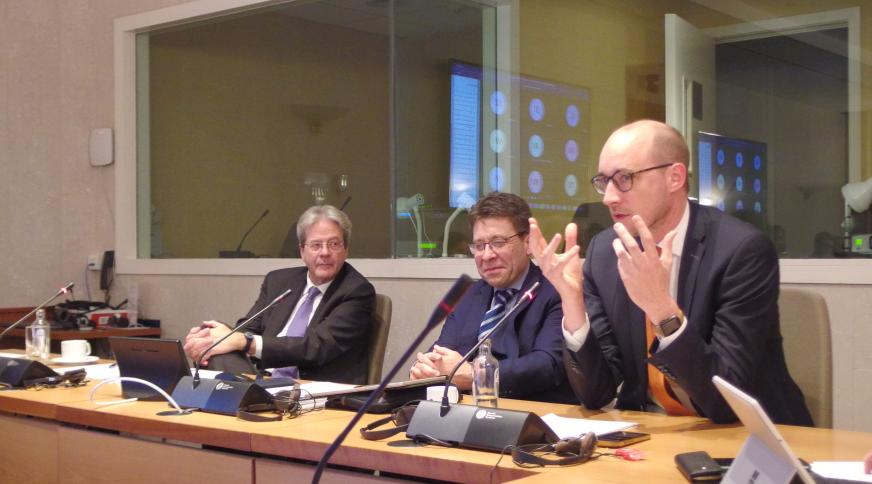 Herbekijk de conferentie met Europees commissaris Gentiloni en minister van Financiën Van Peteghem